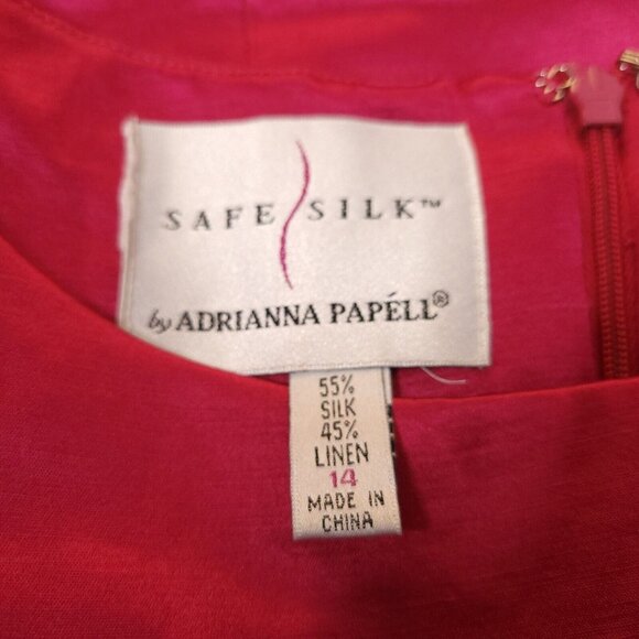 Adrianna Papell Safe Silk Pink Sleeveless Sheath Dress 14 Cocktail Formal Wear - Picture 5 of 7